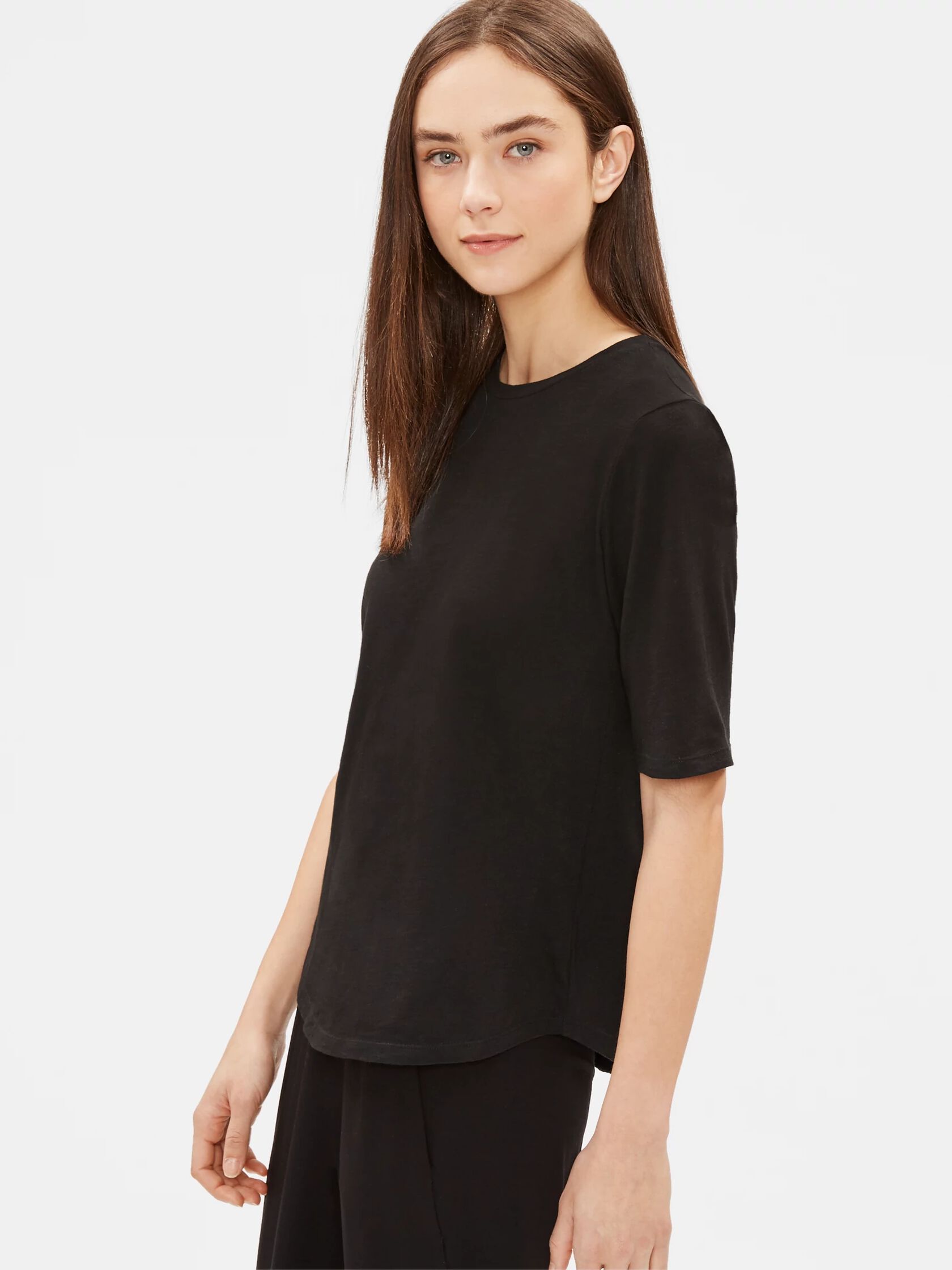 System Organic Cotton Slub Elbow-Sleeve Tee