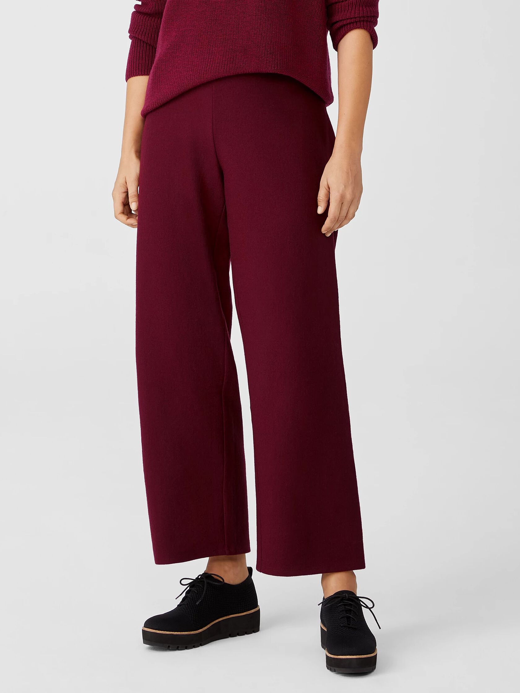 Boiled Wool Jersey Straight Pant