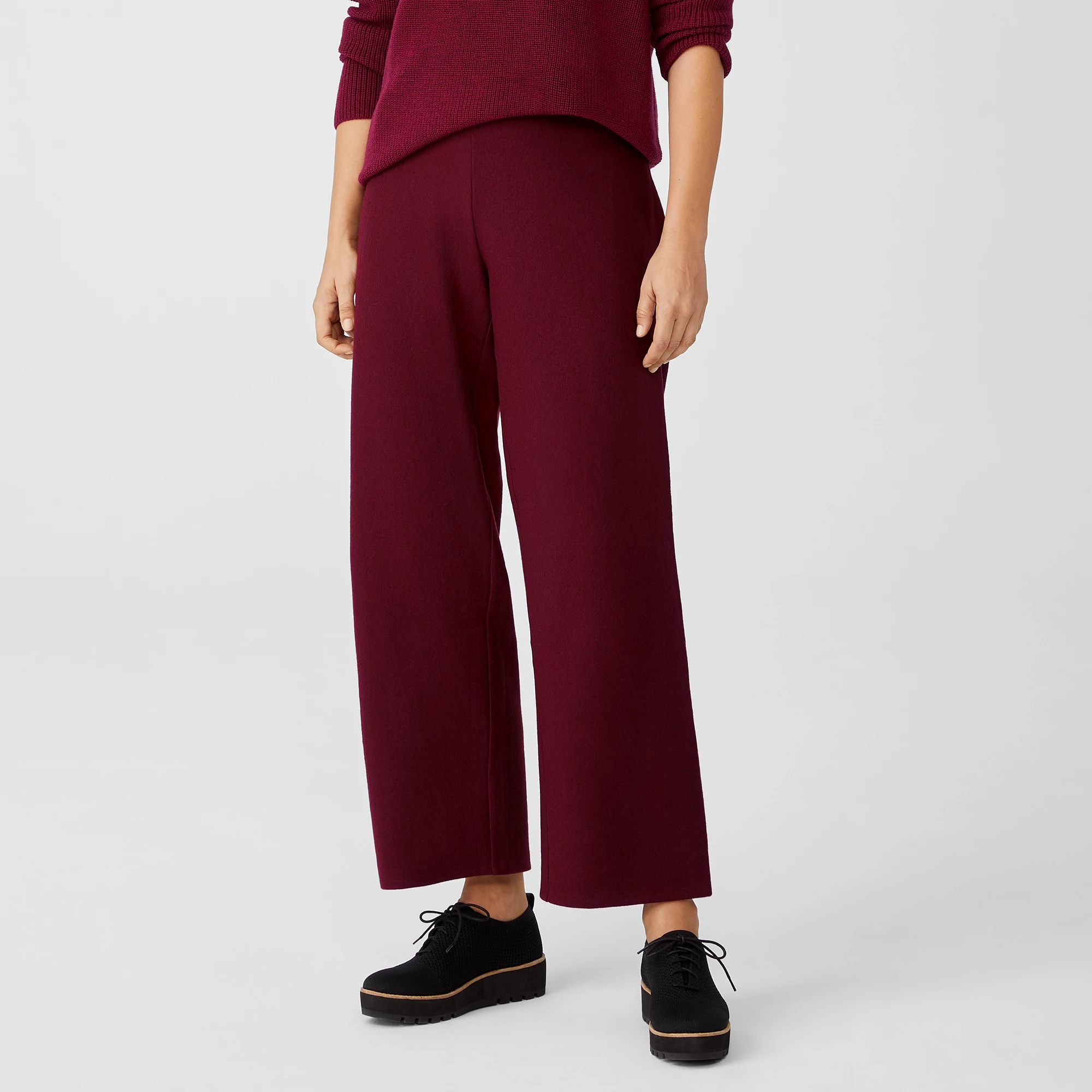 Boiled Wool Jersey Straight Pant 