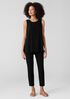 Washable Stretch Crepe High-Waisted Pant