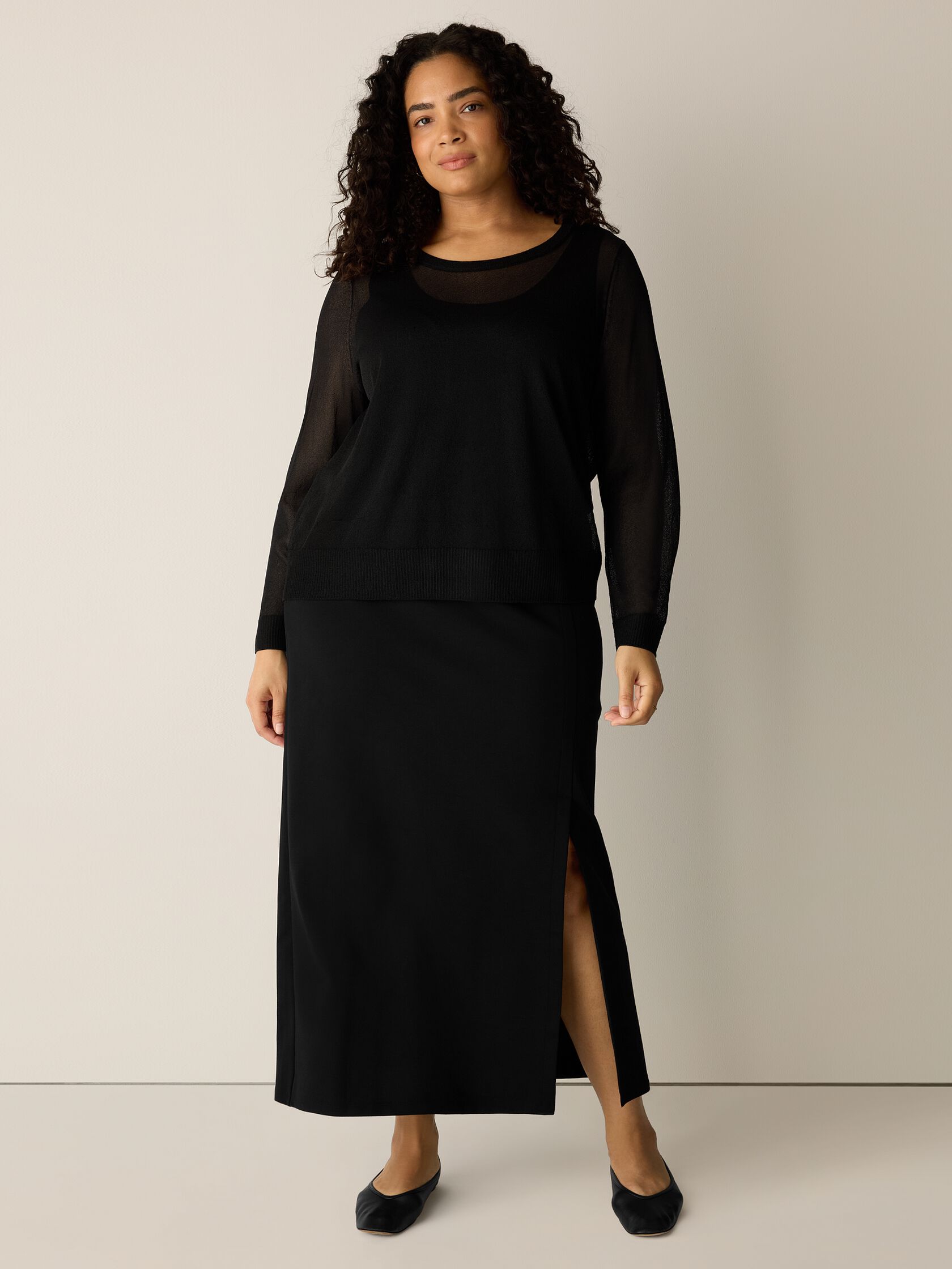 Washable Flex Ponte Straight Skirt