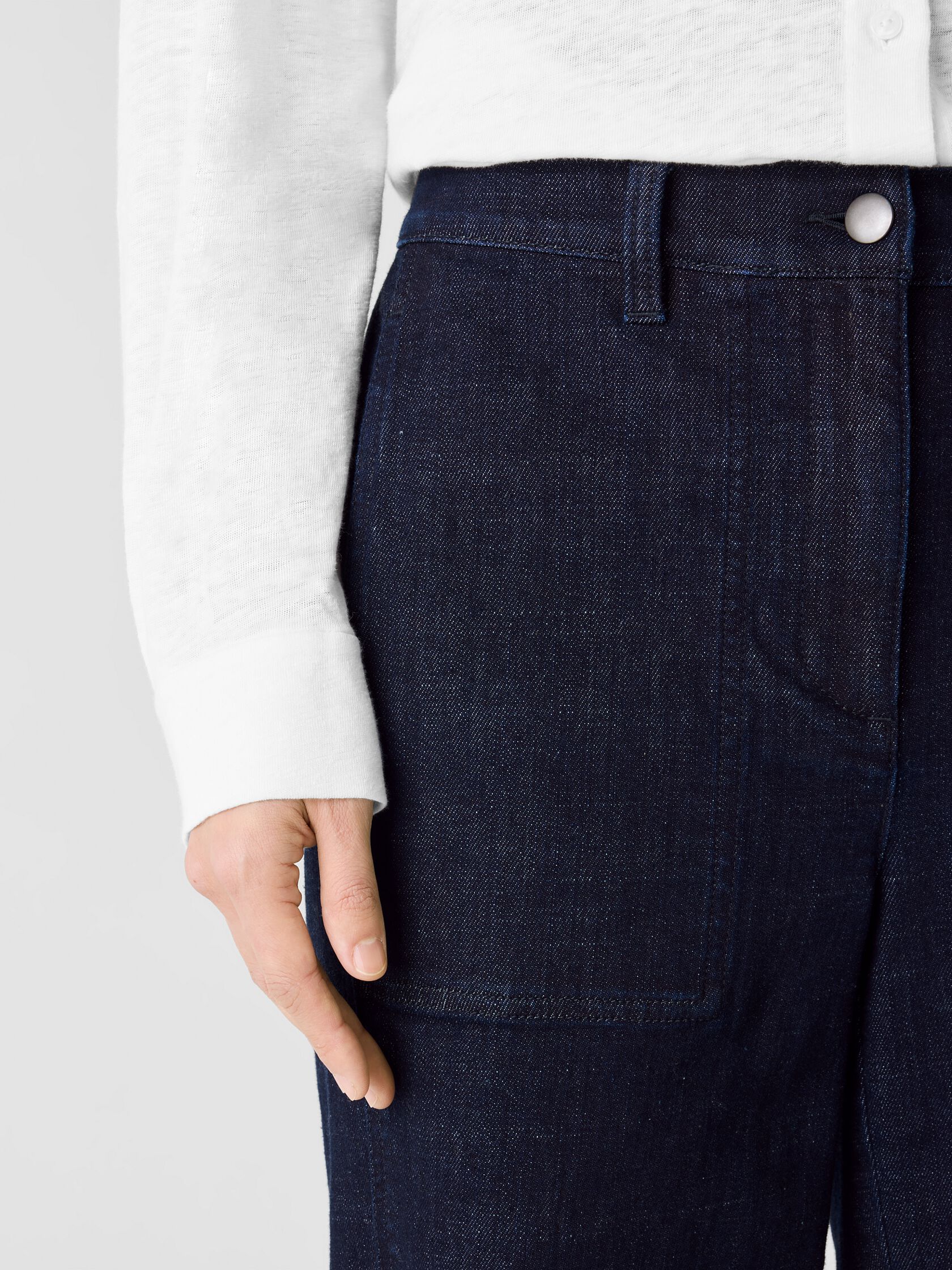 Cotton Stretch Denim Lantern Jean