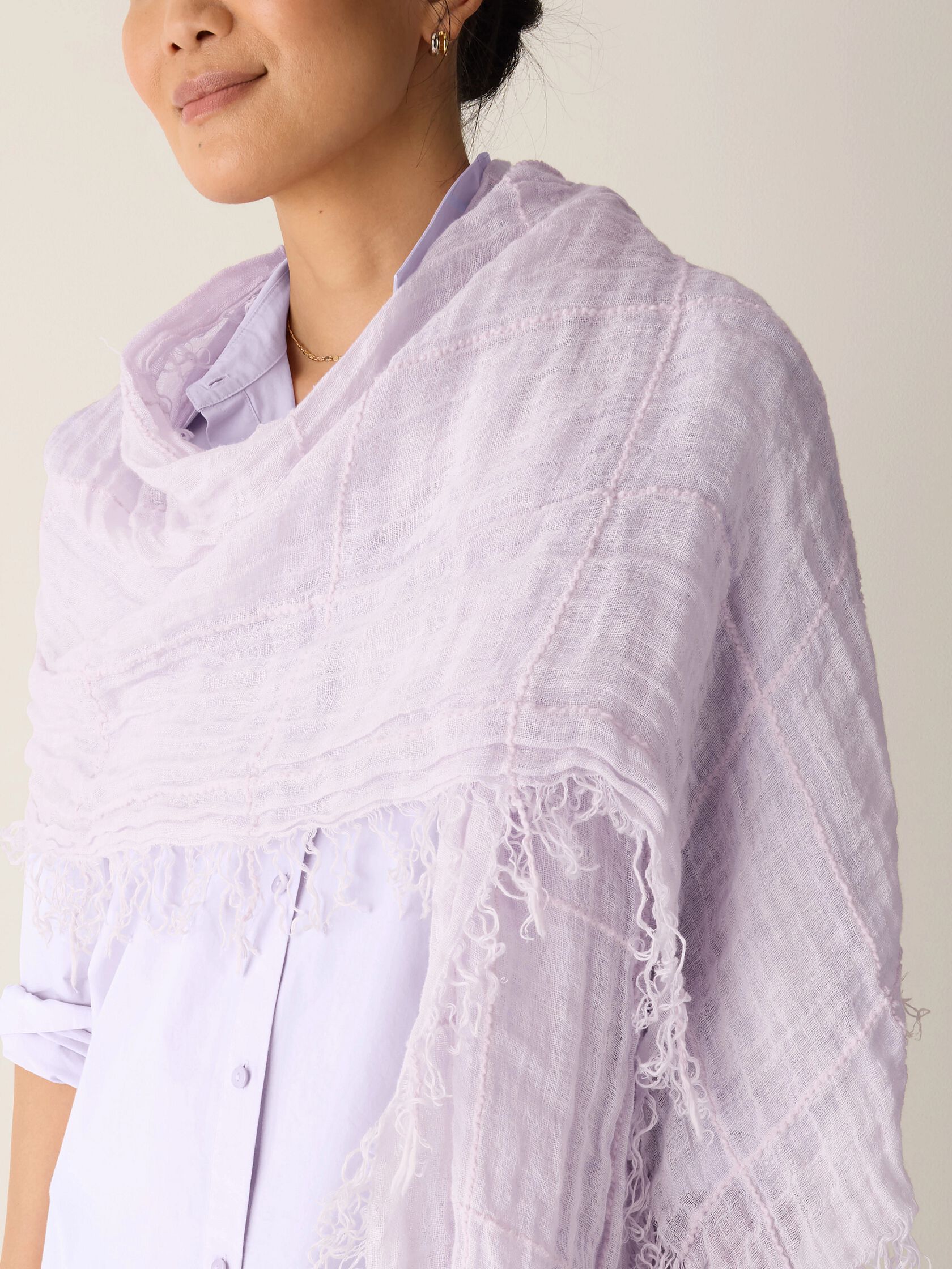 Organic Linen Cotton Squares Scarf