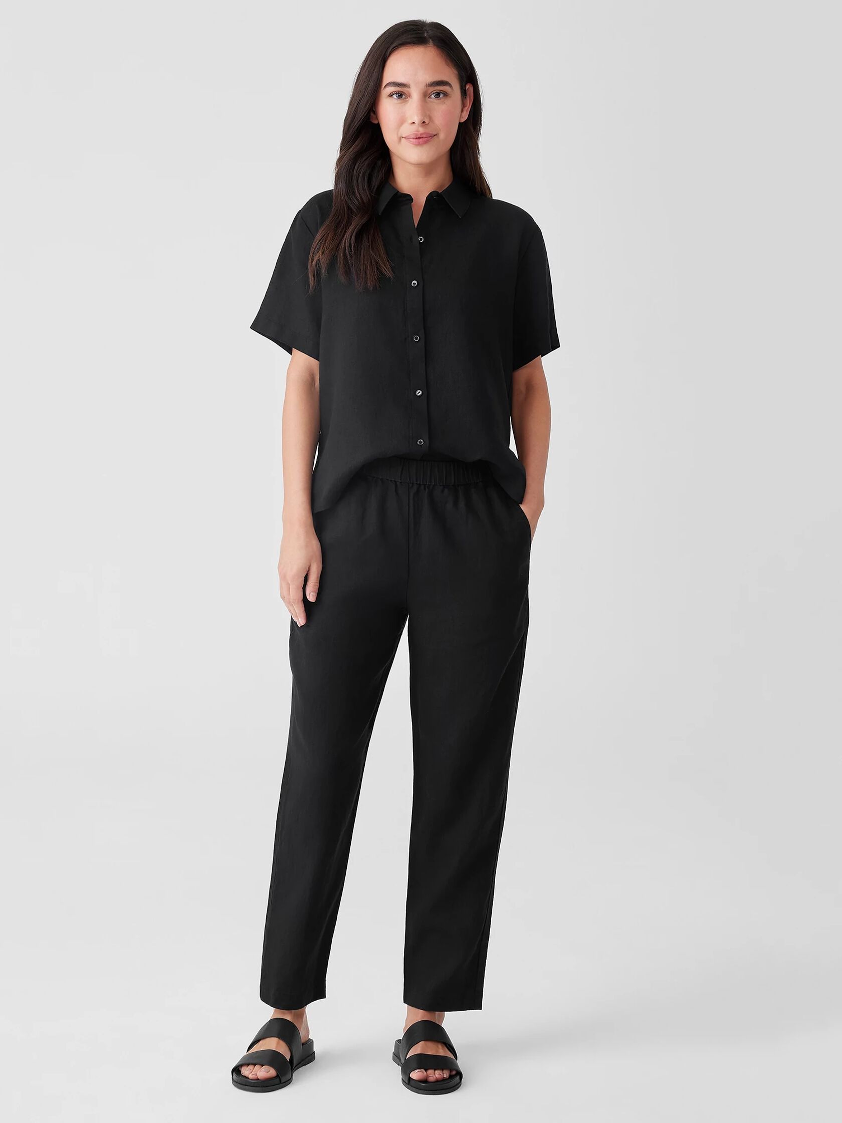 Organic Linen Tapered Pant | EILEEN FISHER