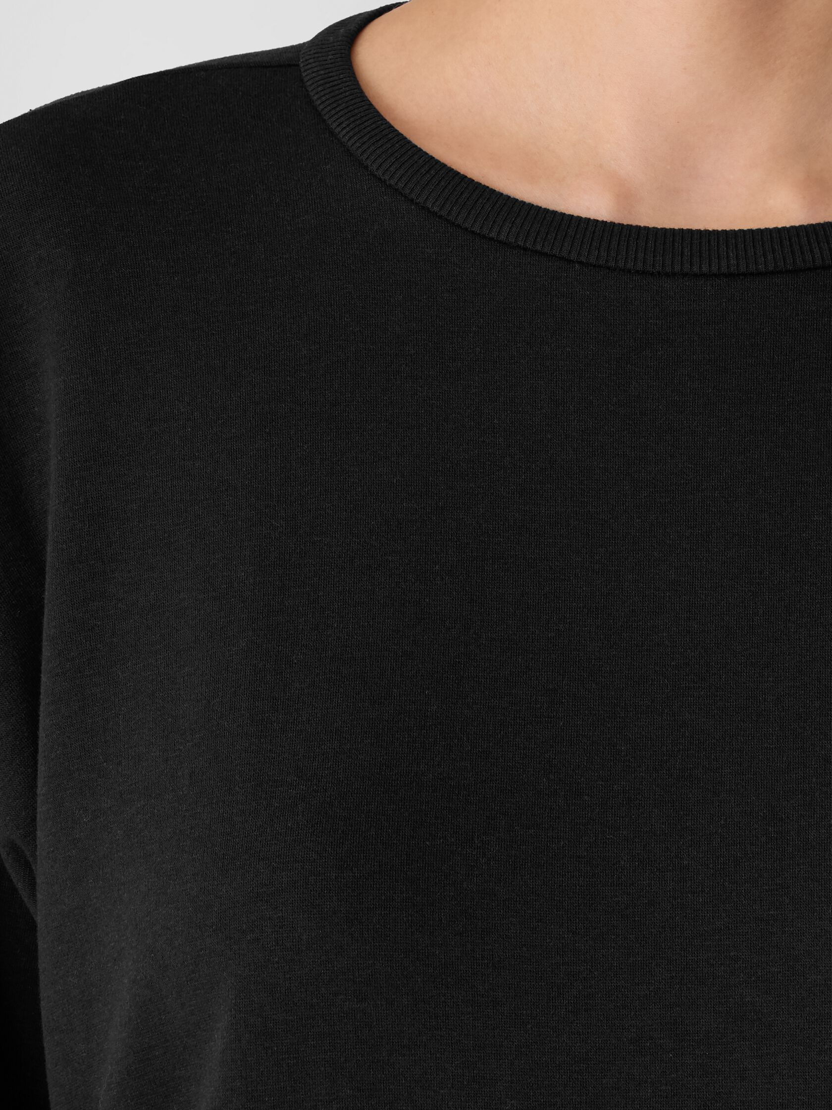 Cozy Brushed Terry Hug Round Neck Box-Top