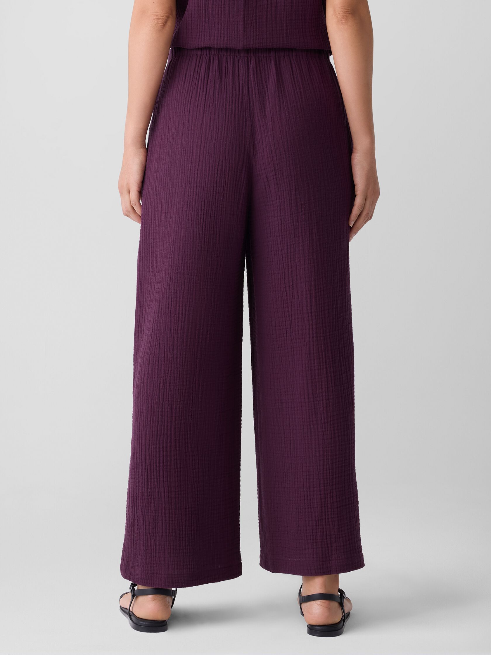 Organic Cotton Lofty Gauze Wide-Leg Pant