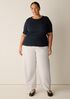 Organic Cotton Stretch Rib Crew Neck Tee