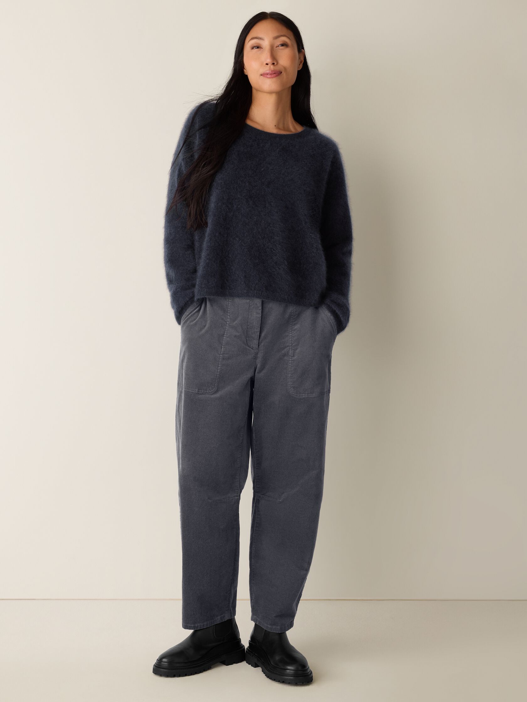 Cashmere Fluff Crew Neck Top