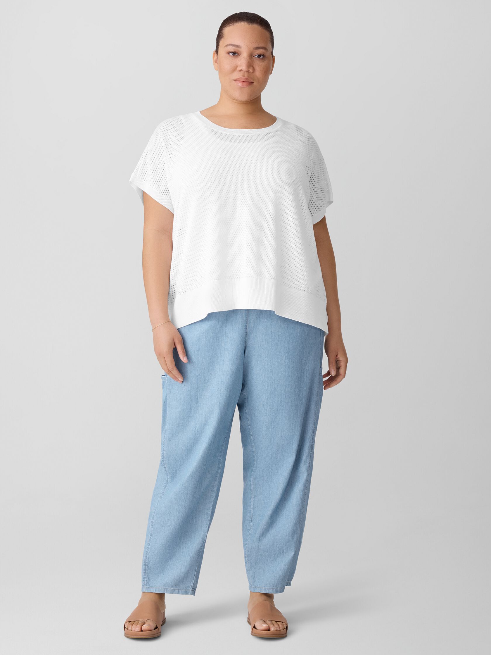 Organic Linen Cotton Crew Neck Top