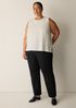 Silk Georgette Crepe Round Neck Tank