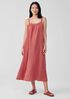 Puckered Organic Linen Square Neck Dress