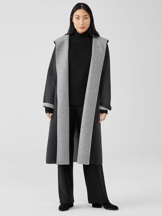 Doubleface Wool Cashmere Hooded Coat