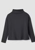 Waffle Cotton Blend Doubleknit Funnel Neck Box-Top