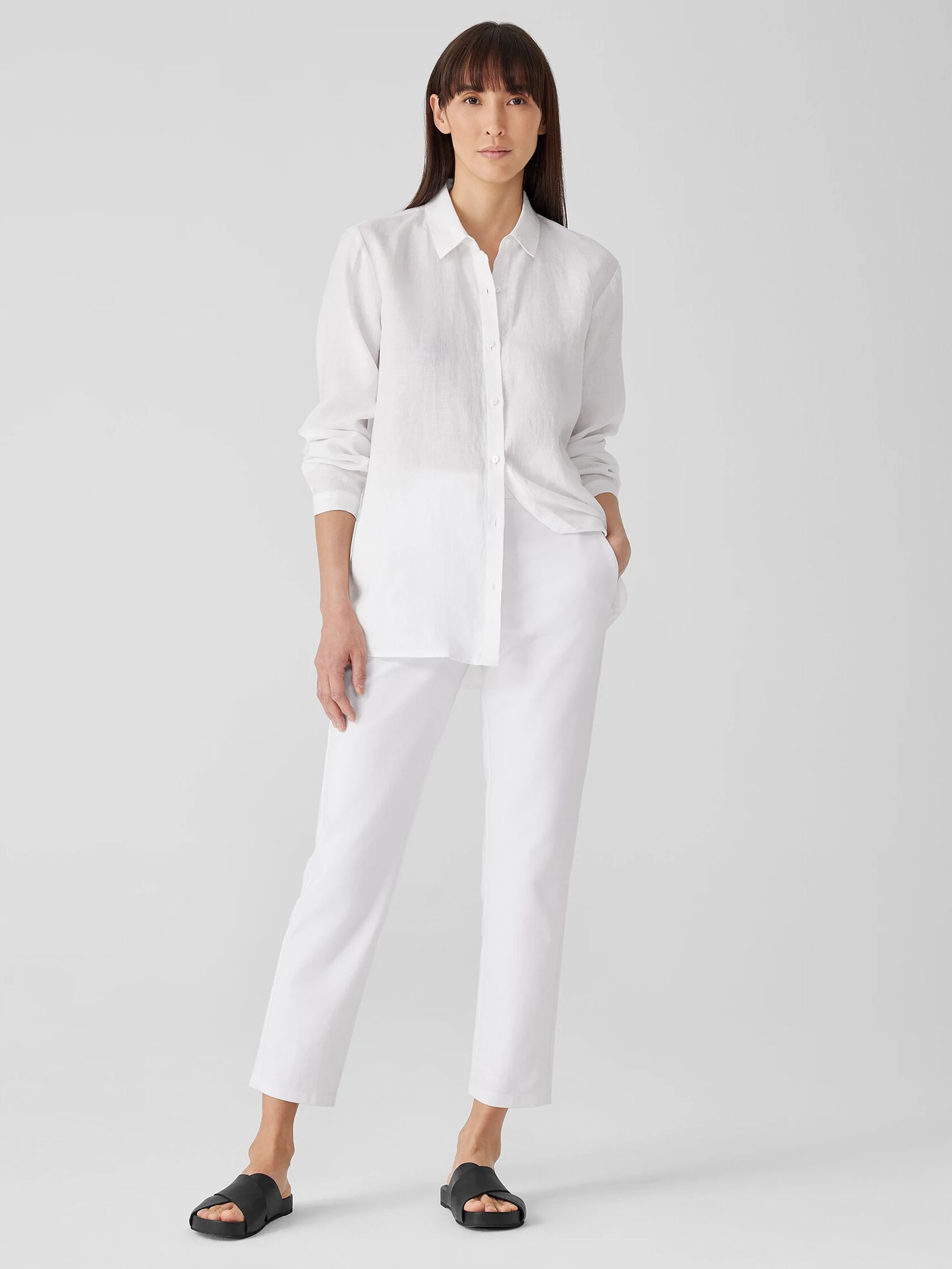 Cotton Blend Ponte High-Waisted Slim Pant