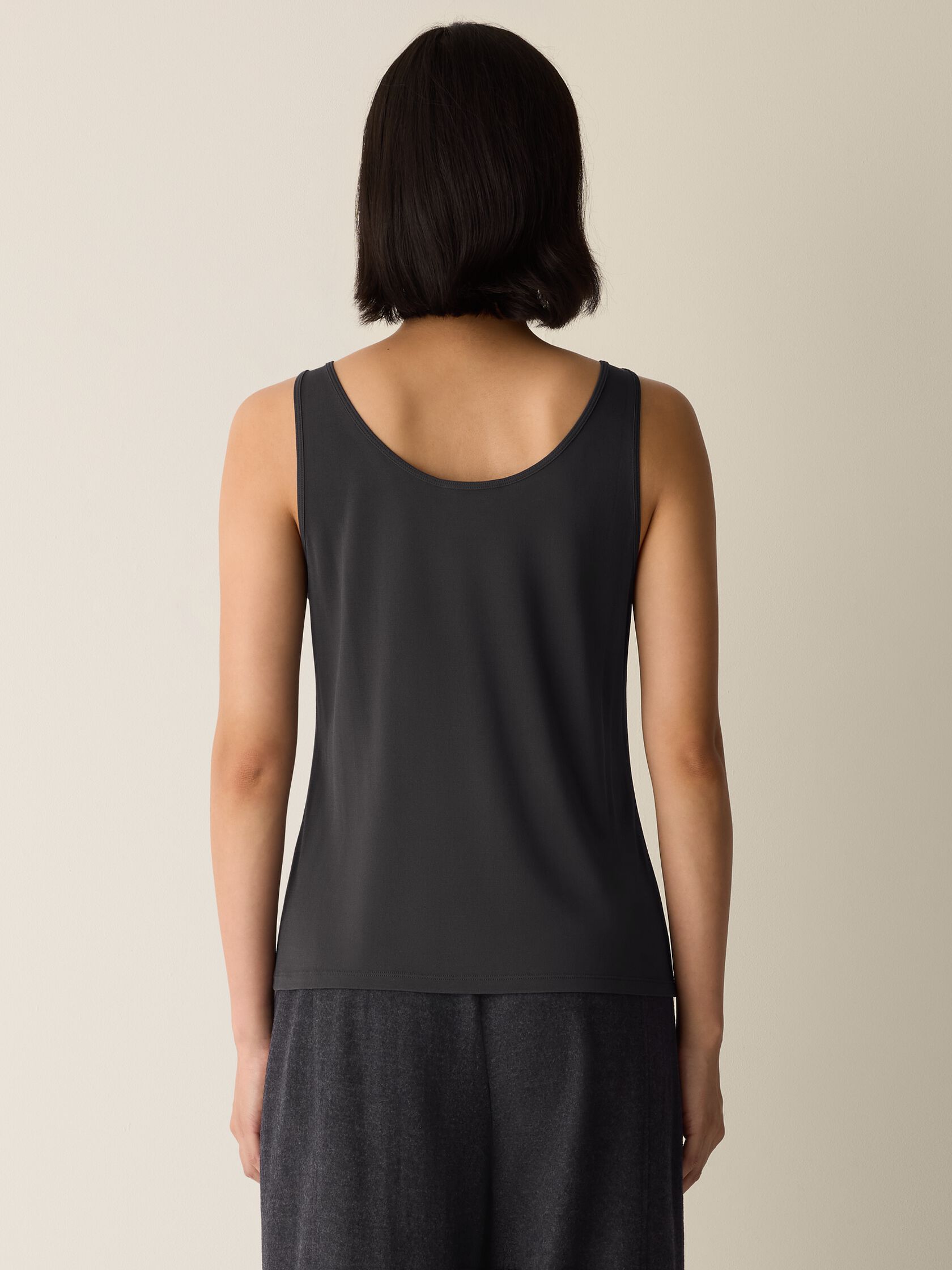 Stretch Silk Jersey Scoop Neck Tank