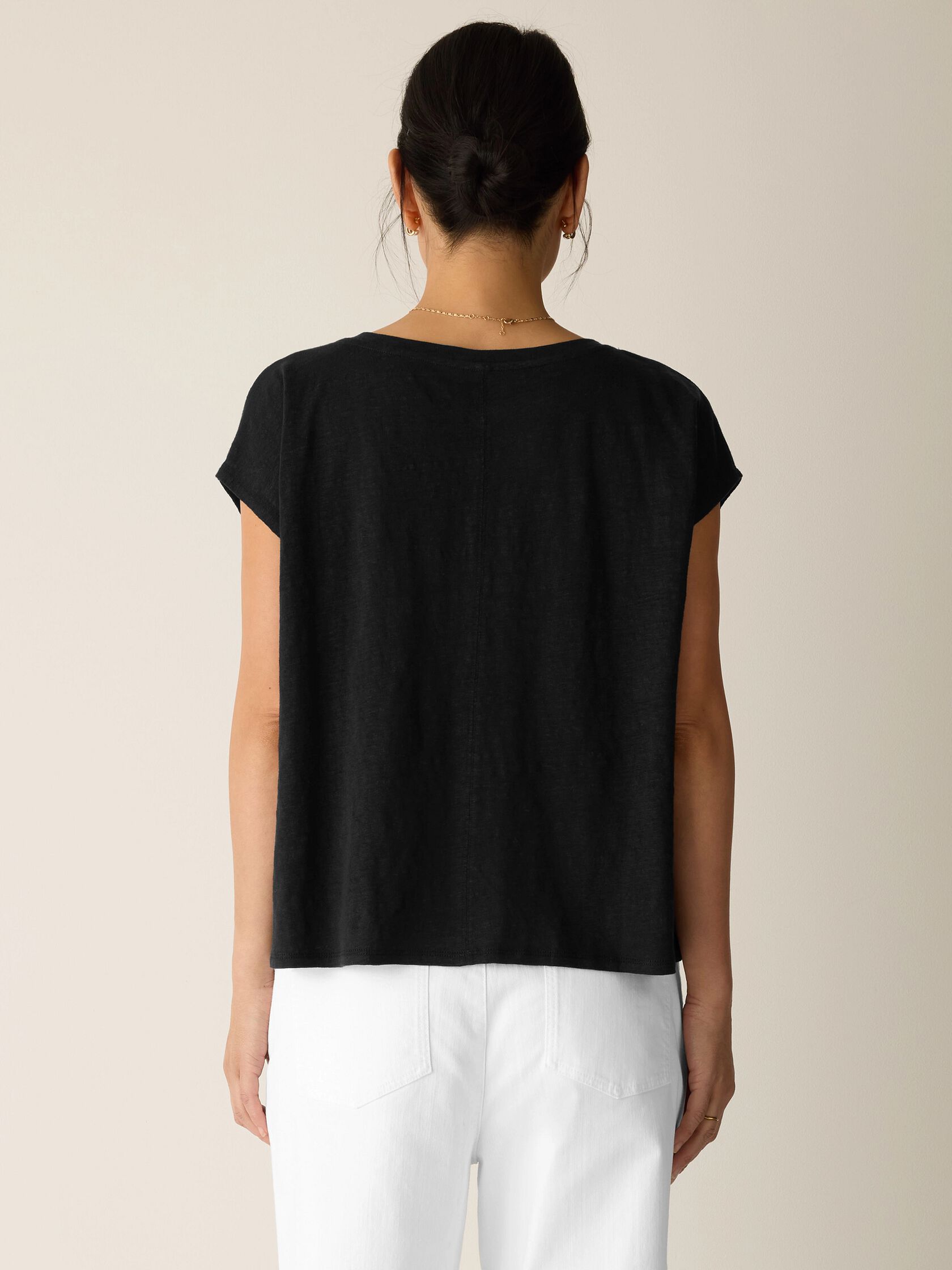 Organic Linen Jersey V-Neck Tee