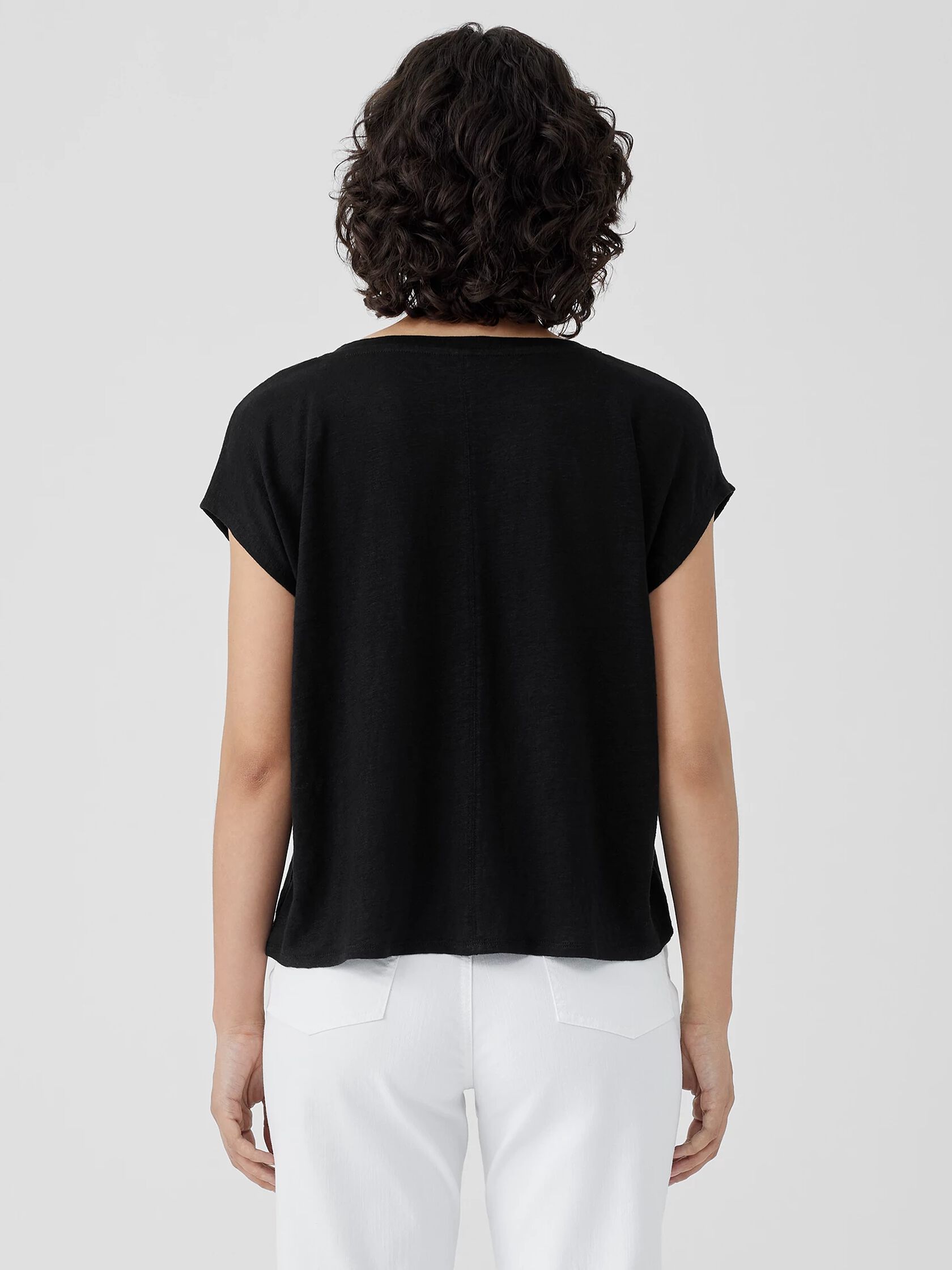 Organic Linen Jersey V-Neck Tee