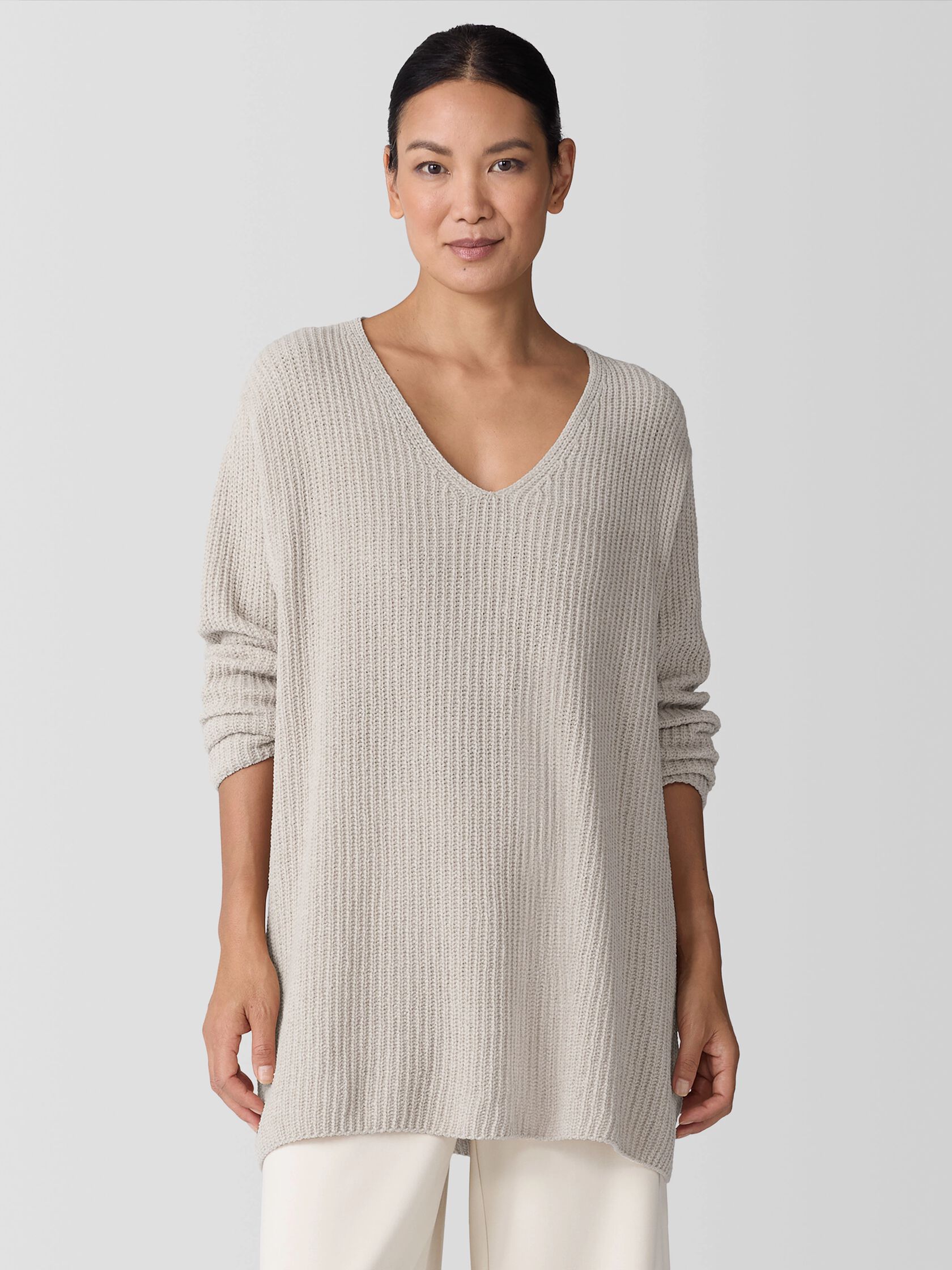 Organic Cotton Chenille V-Neck Top