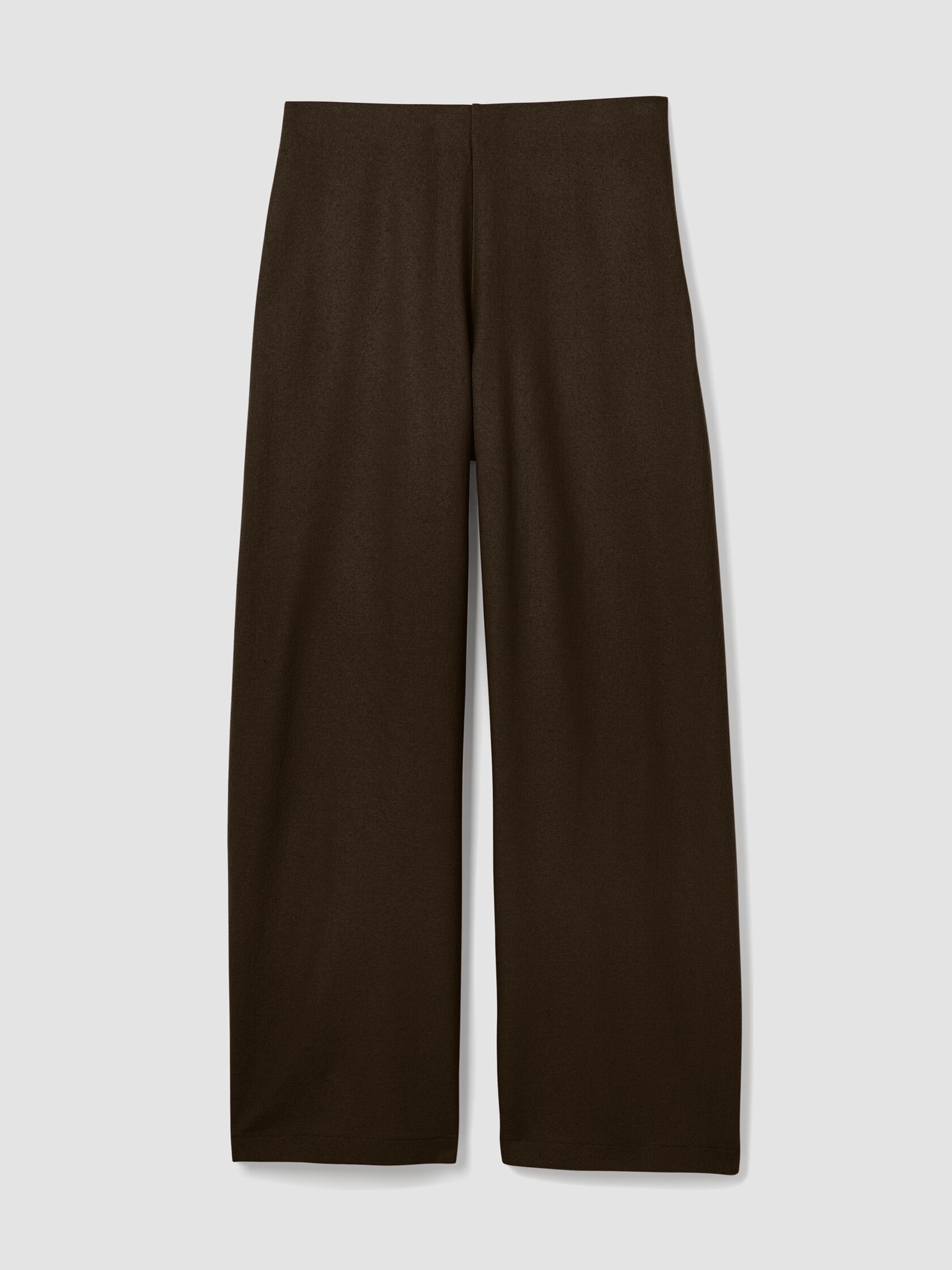 Felted Wool Jersey Wide-Leg Long Pant in Regenerative Wool