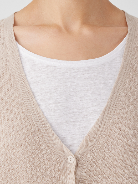 Organic Linen Cotton Short-Sleeve Cardigan