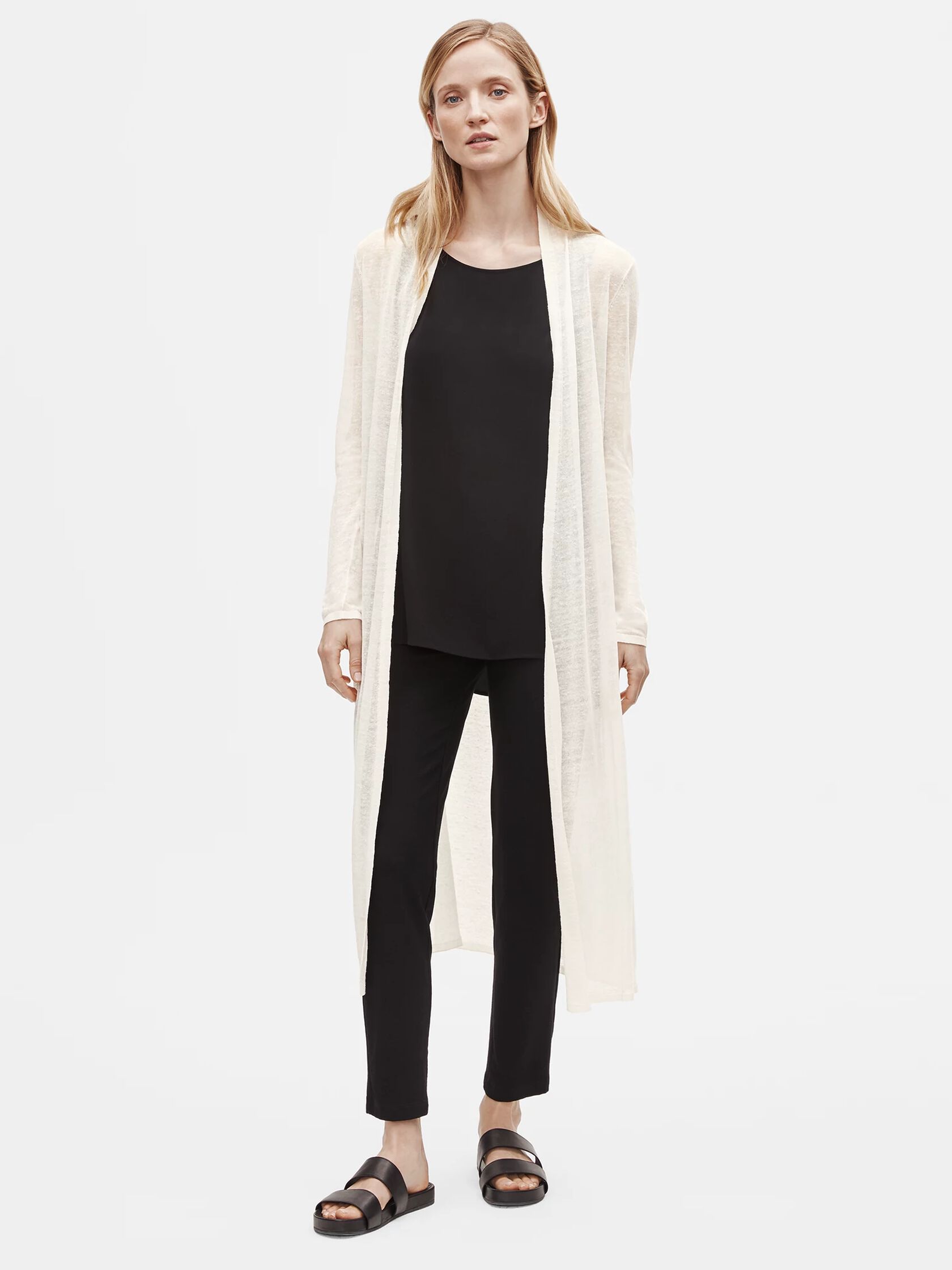 Organic Linen Crepe Duster Cardigan
