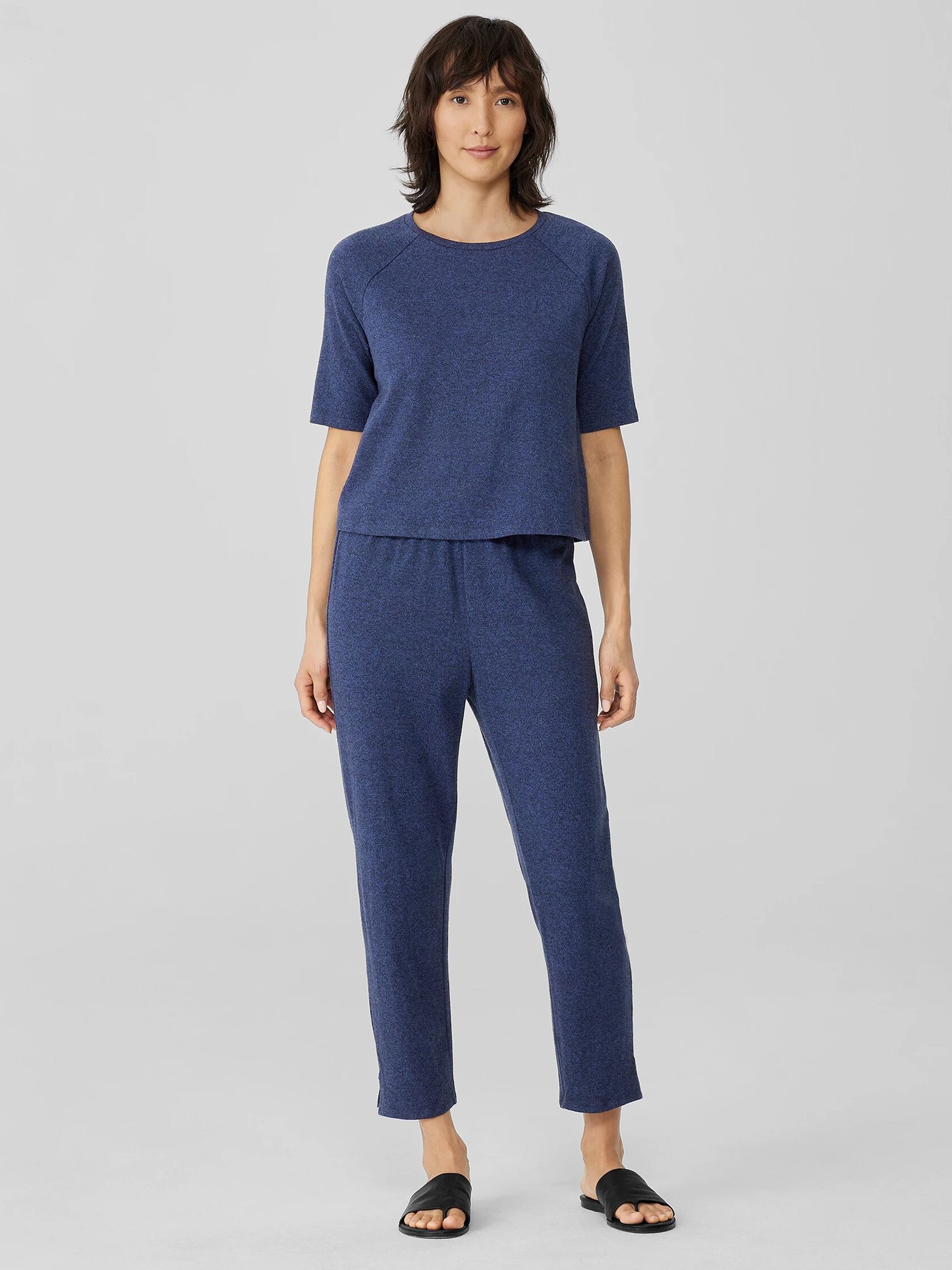 Cotton Hemp Melange Crew Neck Top