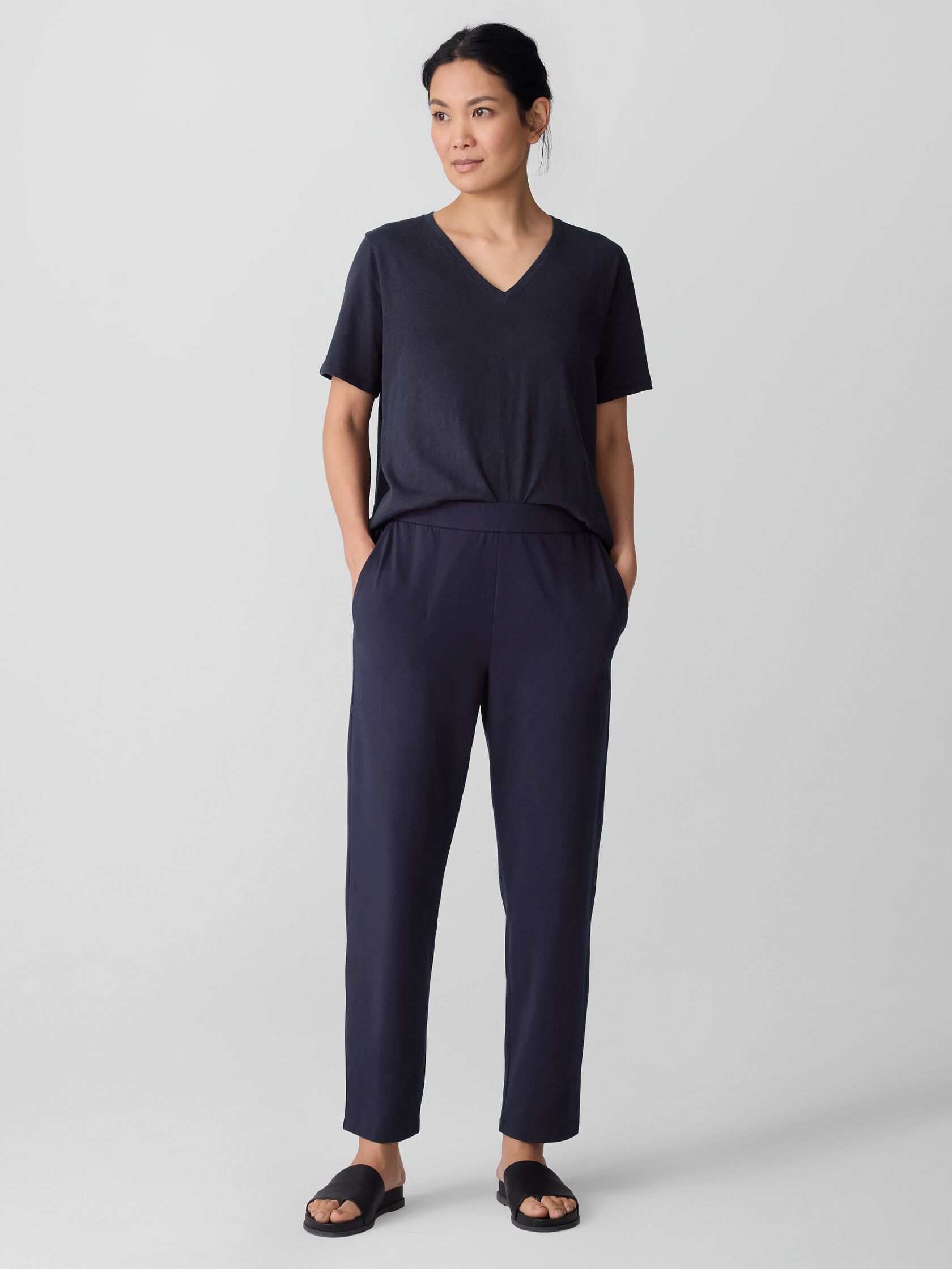 Pima Cotton Stretch Jersey Tapered Pant
