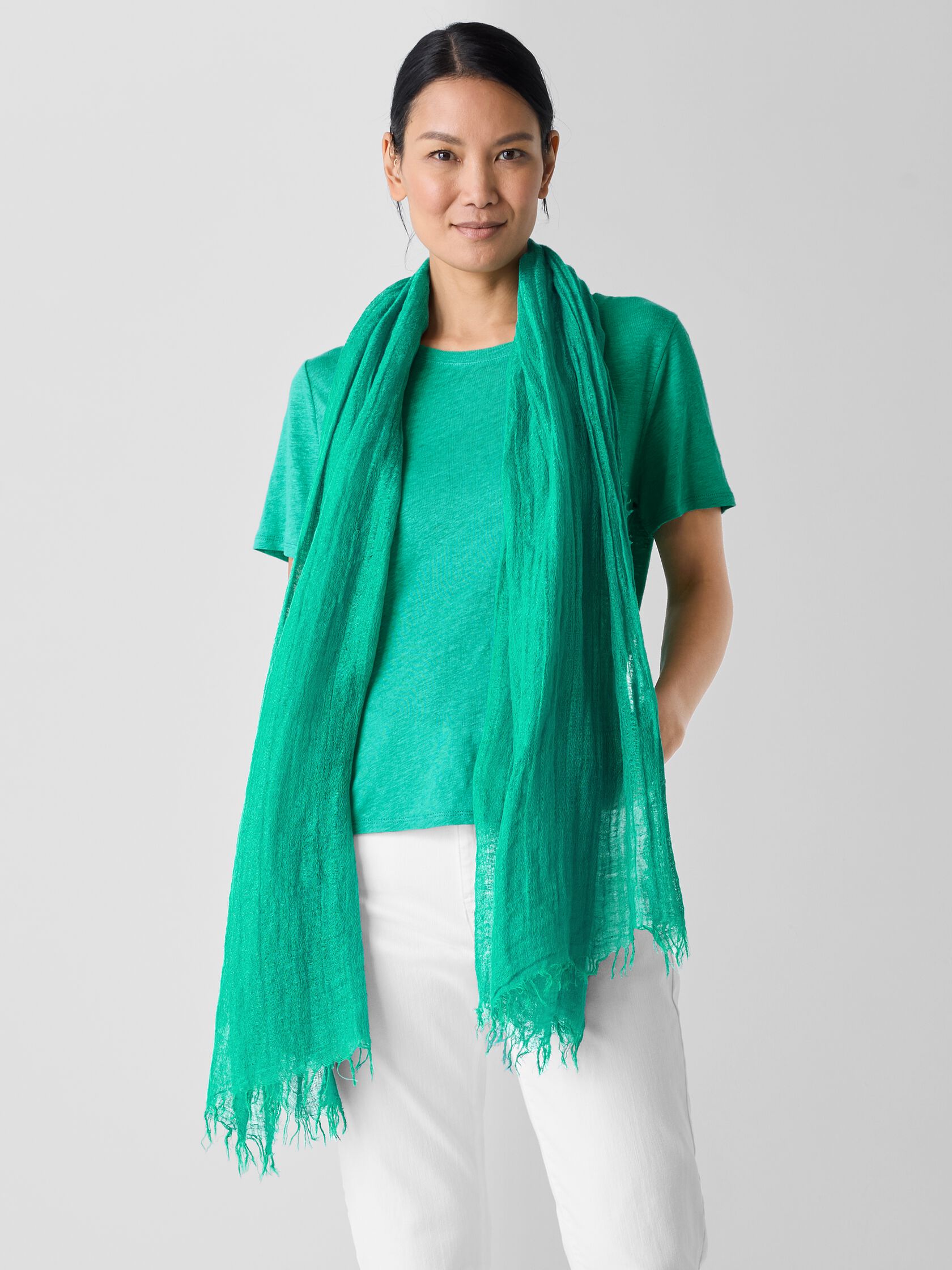 Textured Linen Blend Scarf