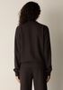 Waffle Cotton Blend Doubleknit High Collar Henley Top