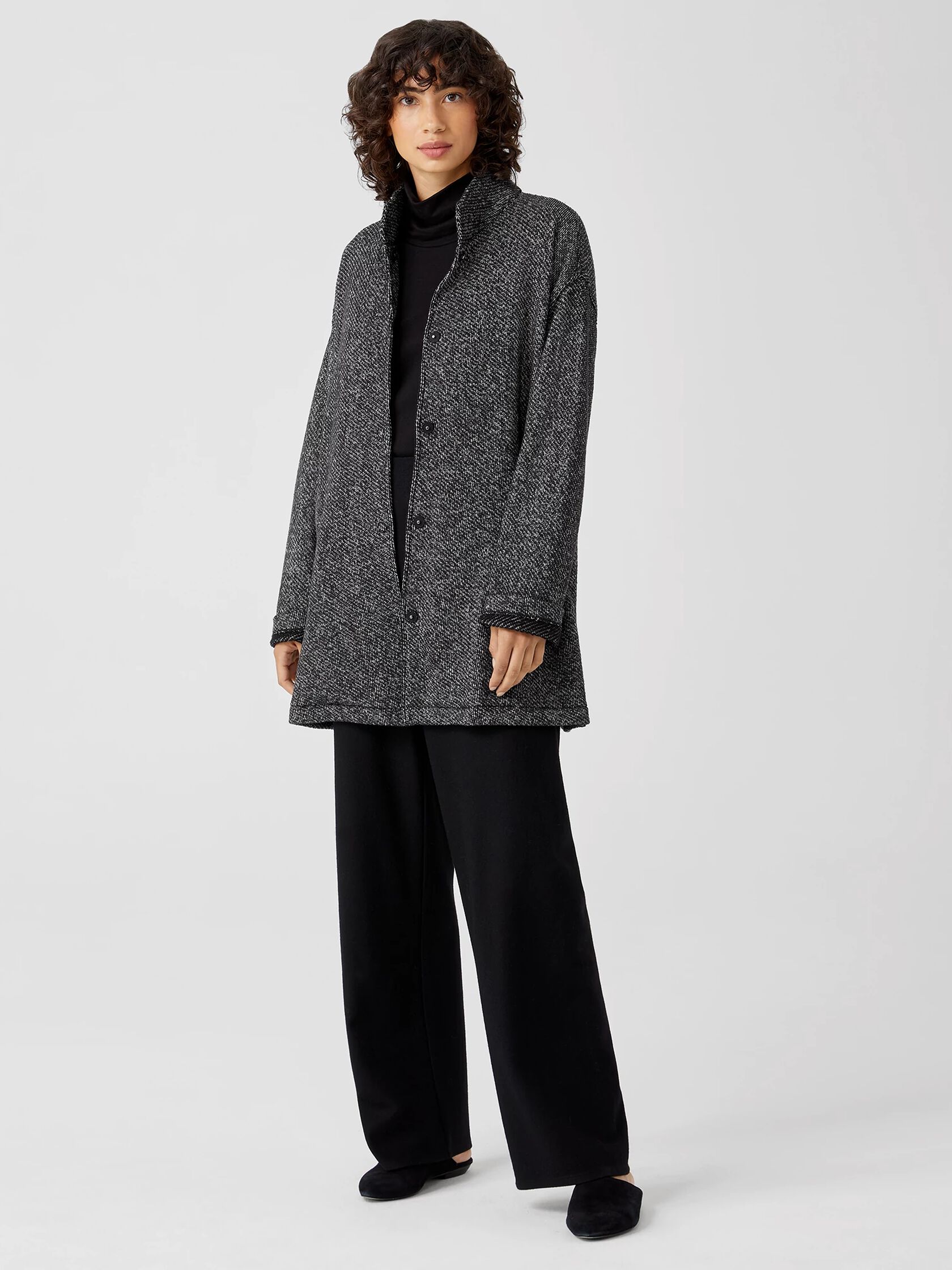 Organic Cotton Terry Stand Collar Jacket