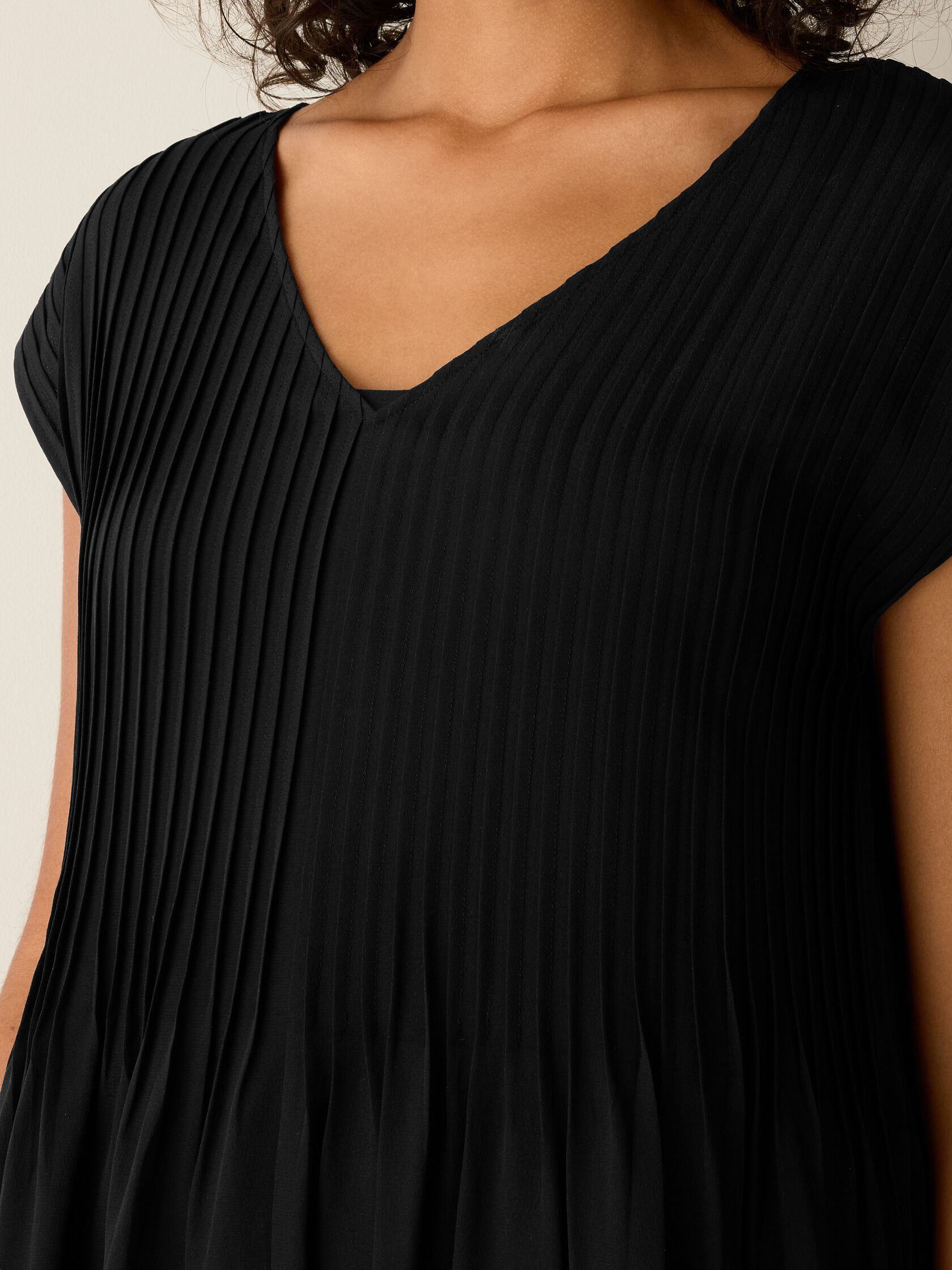 Silk Crepe de Chine V-Neck Dress