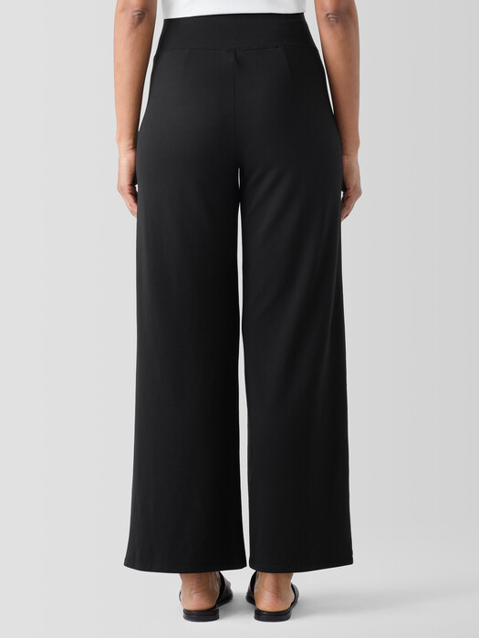 Pima Cotton Stretch Jersey Wide-Leg Pant