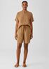 Puckered Organic Linen Shorts