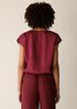 Lightweight Satin Shimmer Split Neck Top