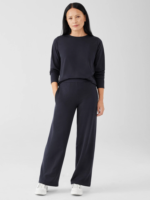 Cozy Brushed Terry Hug Straight Pant | EILEEN FISHER