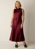 Stretch Silk Charmeuse Bias Cowl Neck Dress