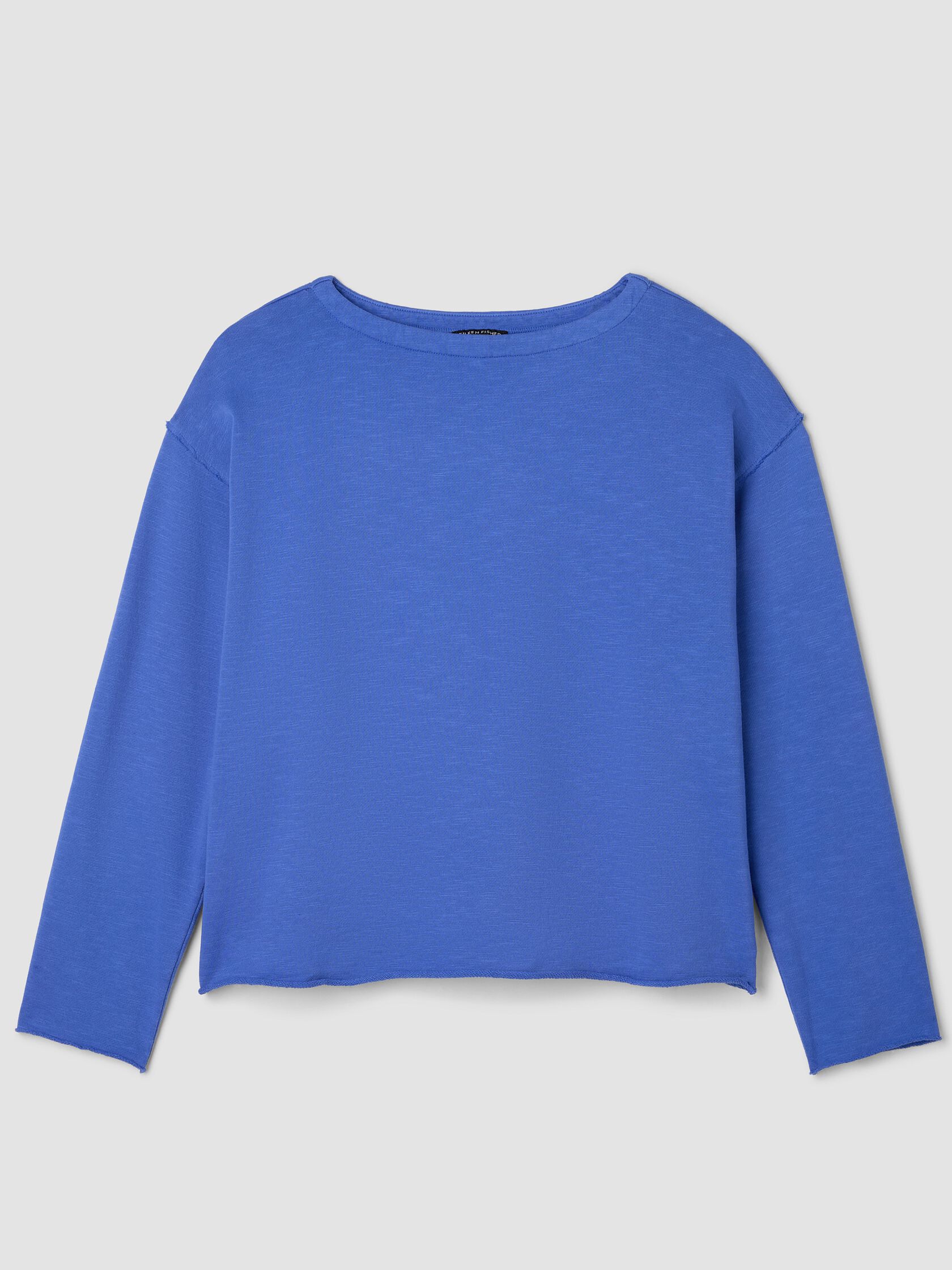 Garment-Dyed Organic Cotton Terry Bateau Neck Box-Top