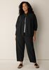 Cotton Blend Stripe Stitch Lantern Pant