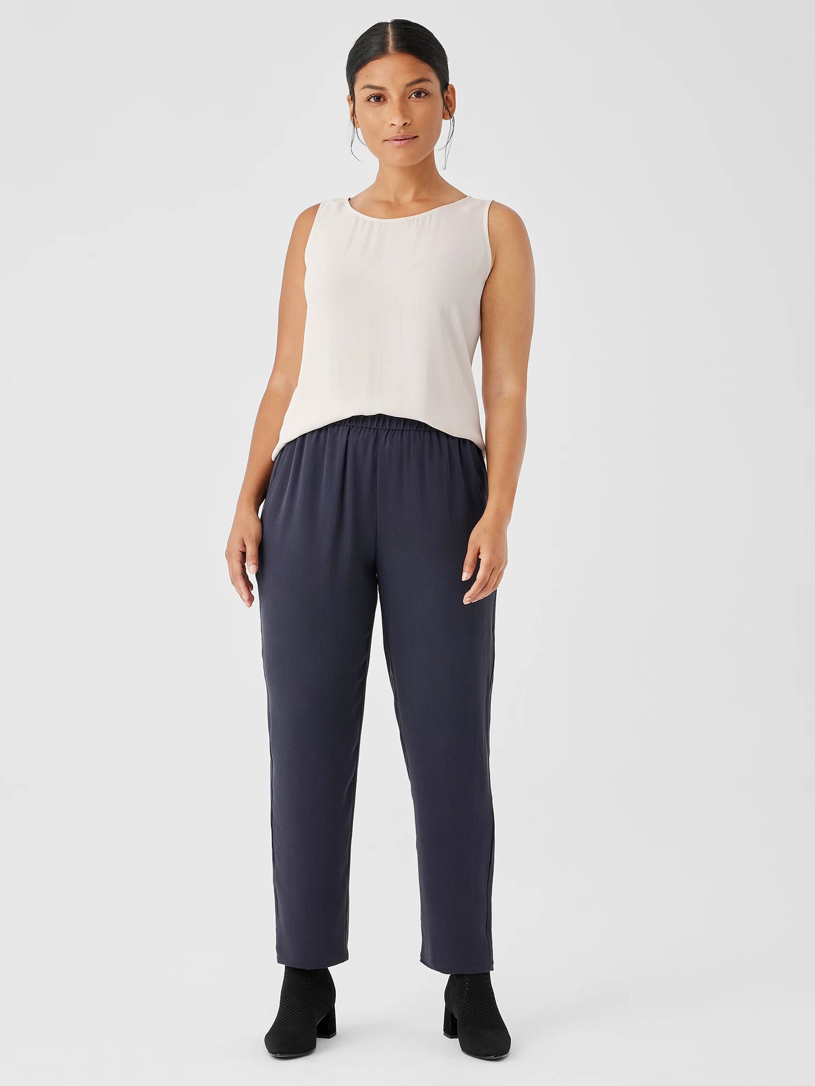 Silk Georgette Crepe Tapered Pant