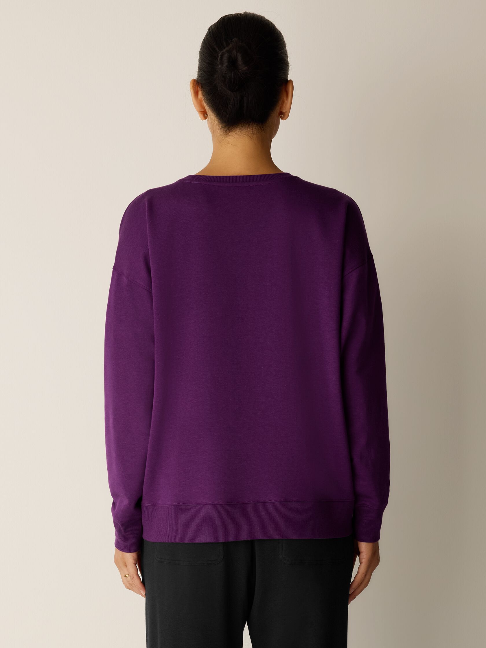 Cozy Brushed Terry Hug Crew Neck Long Top