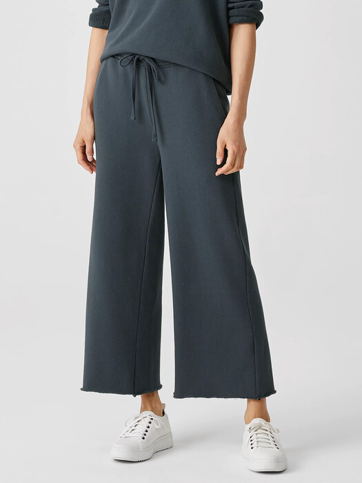 Organic Cotton French Terry Wide-Leg Pant