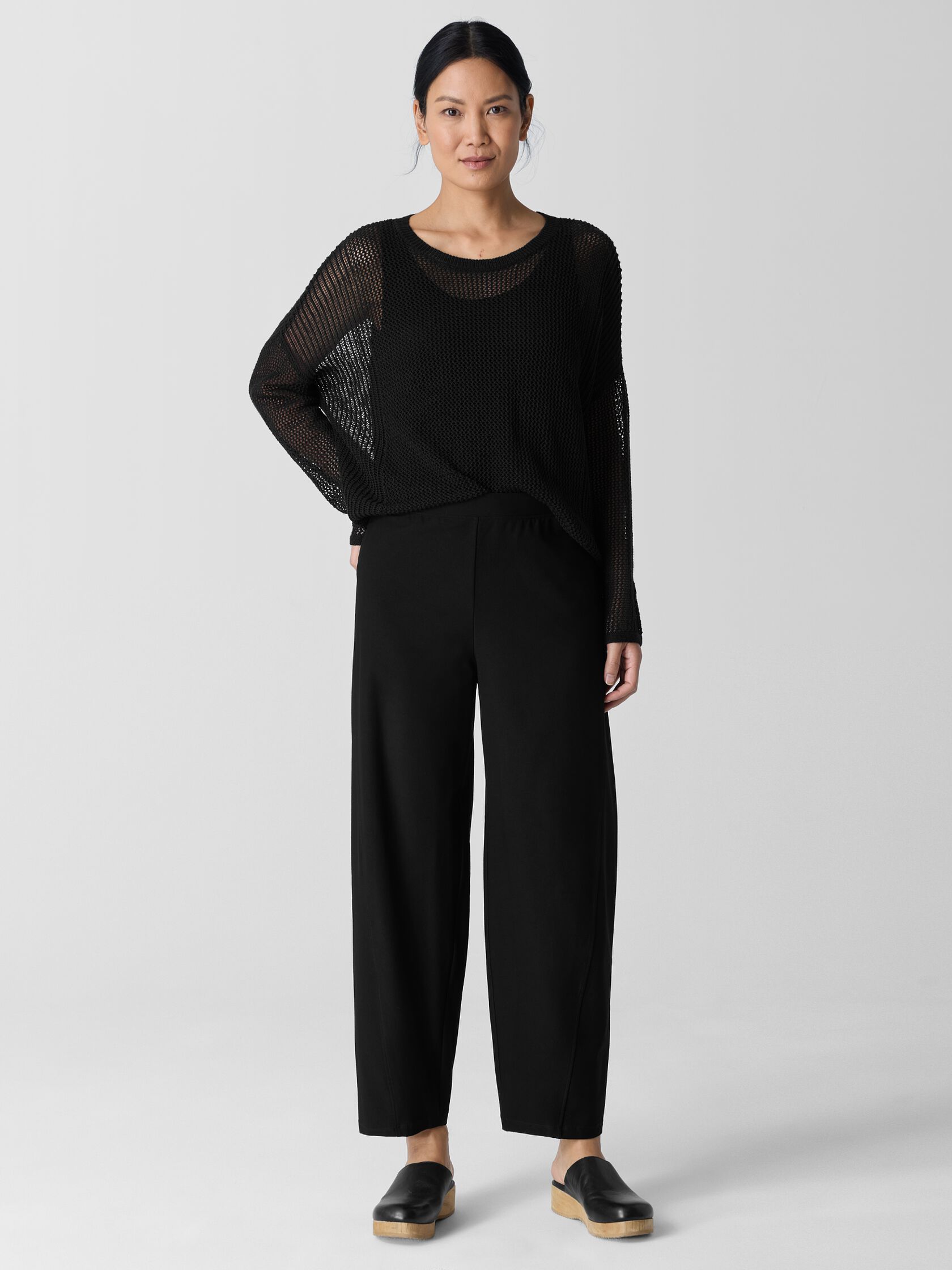 Washable Stretch Crepe Lantern Pant