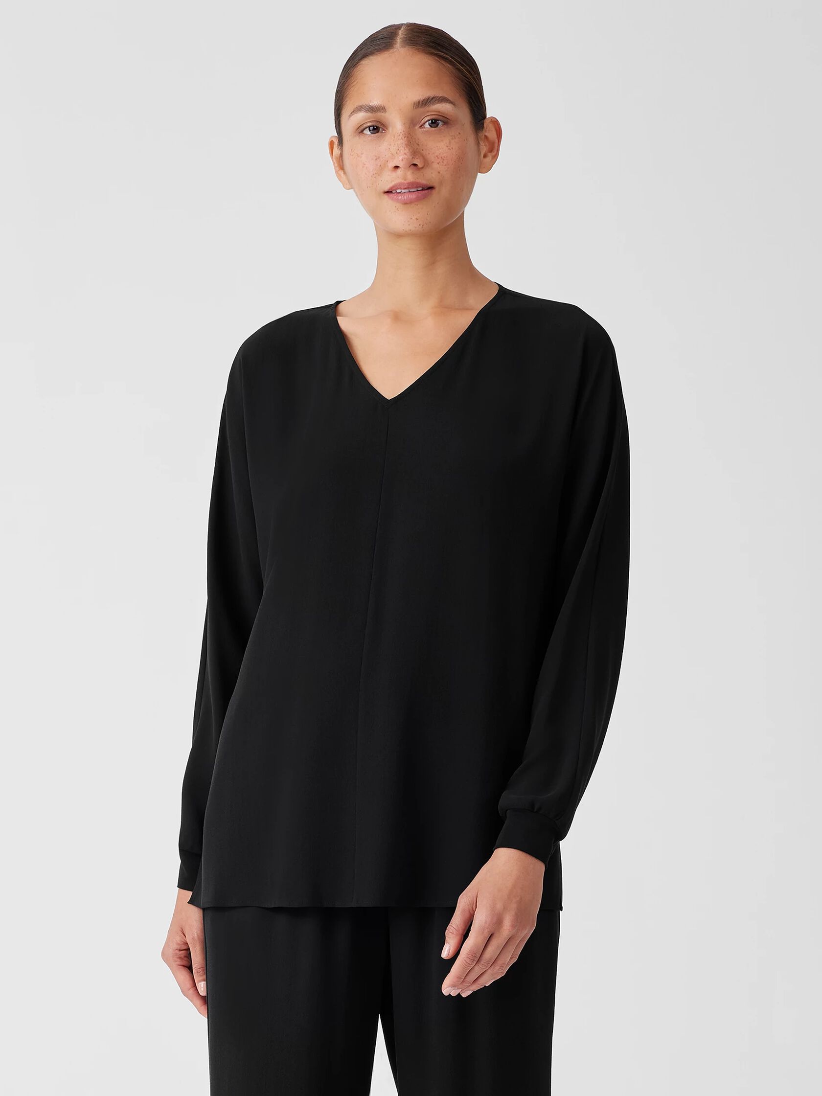 Silk Georgette Crepe Dolman Sleeve Top