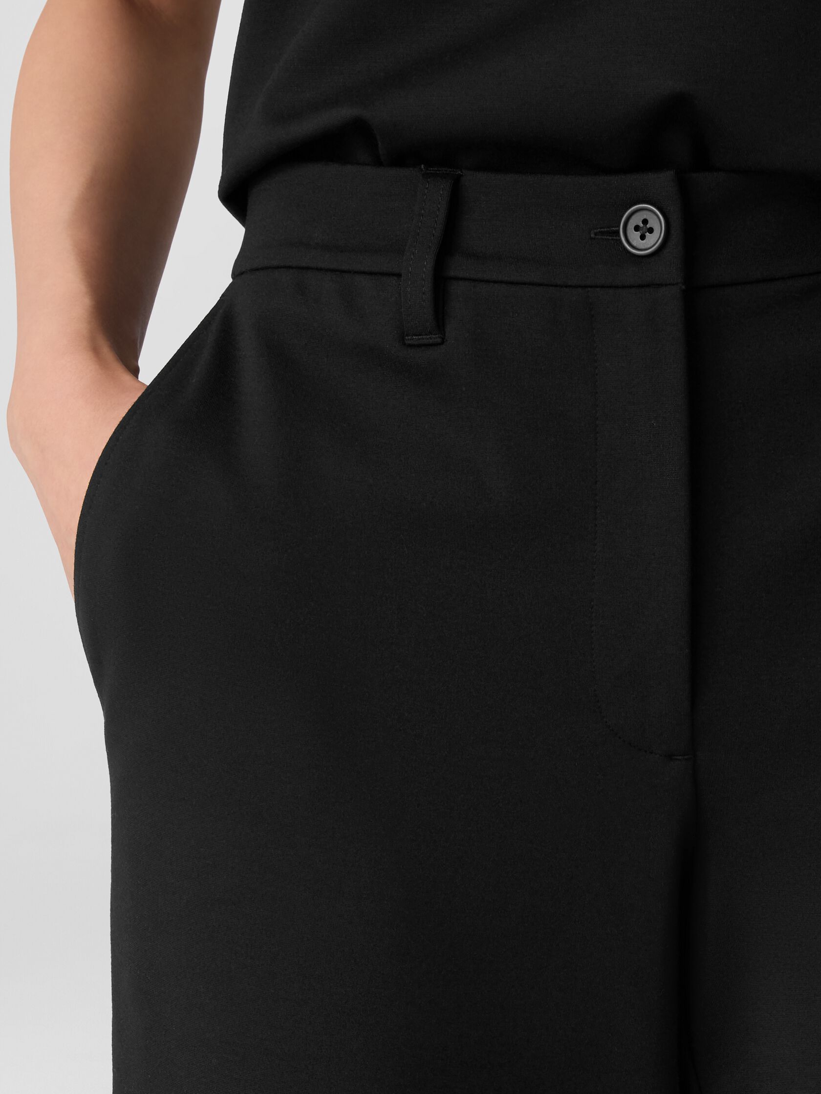Washable Flex Ponte Wide Trouser Pant