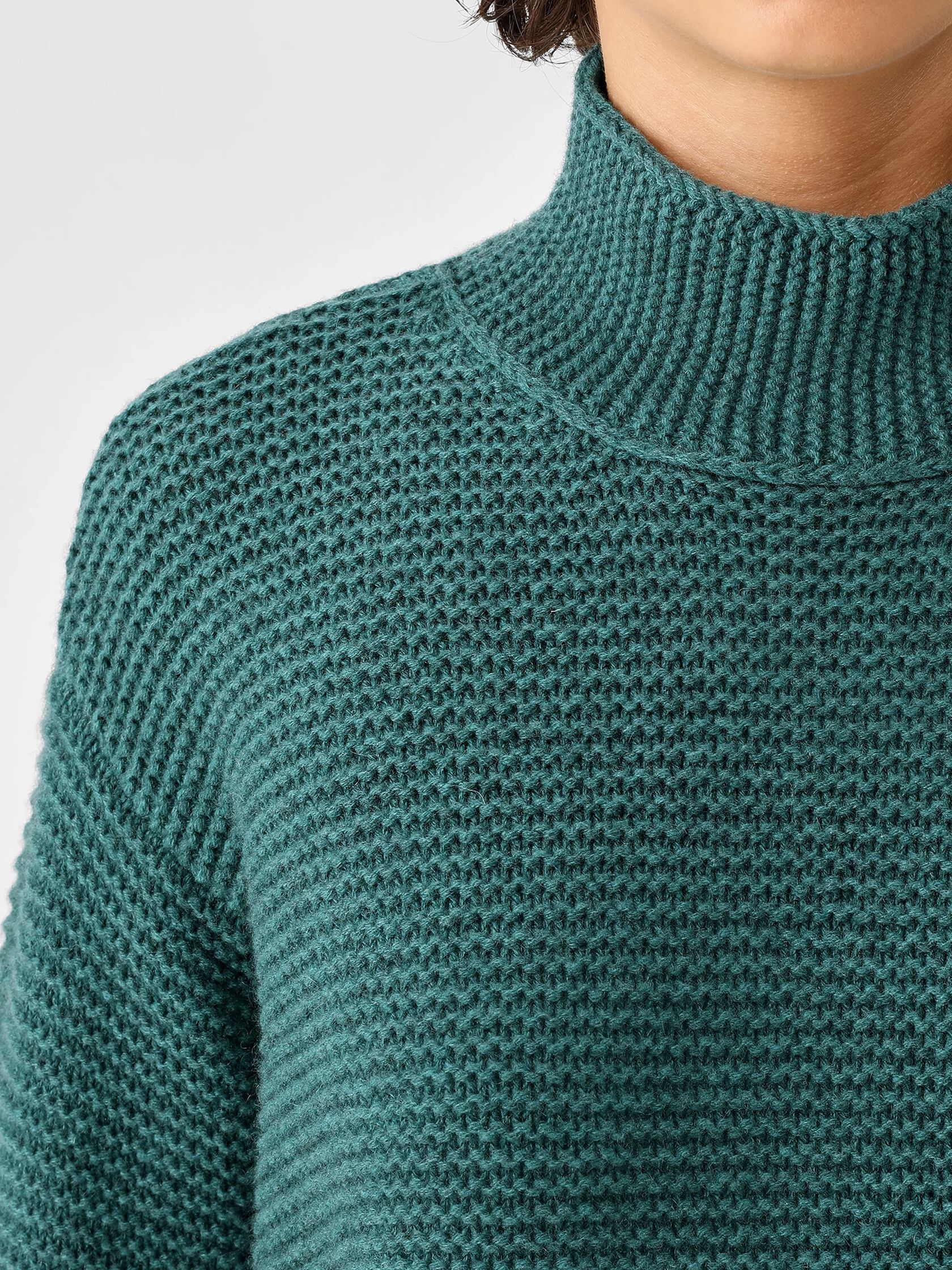 Recycled Cashmere Wool Funnel Neck Top