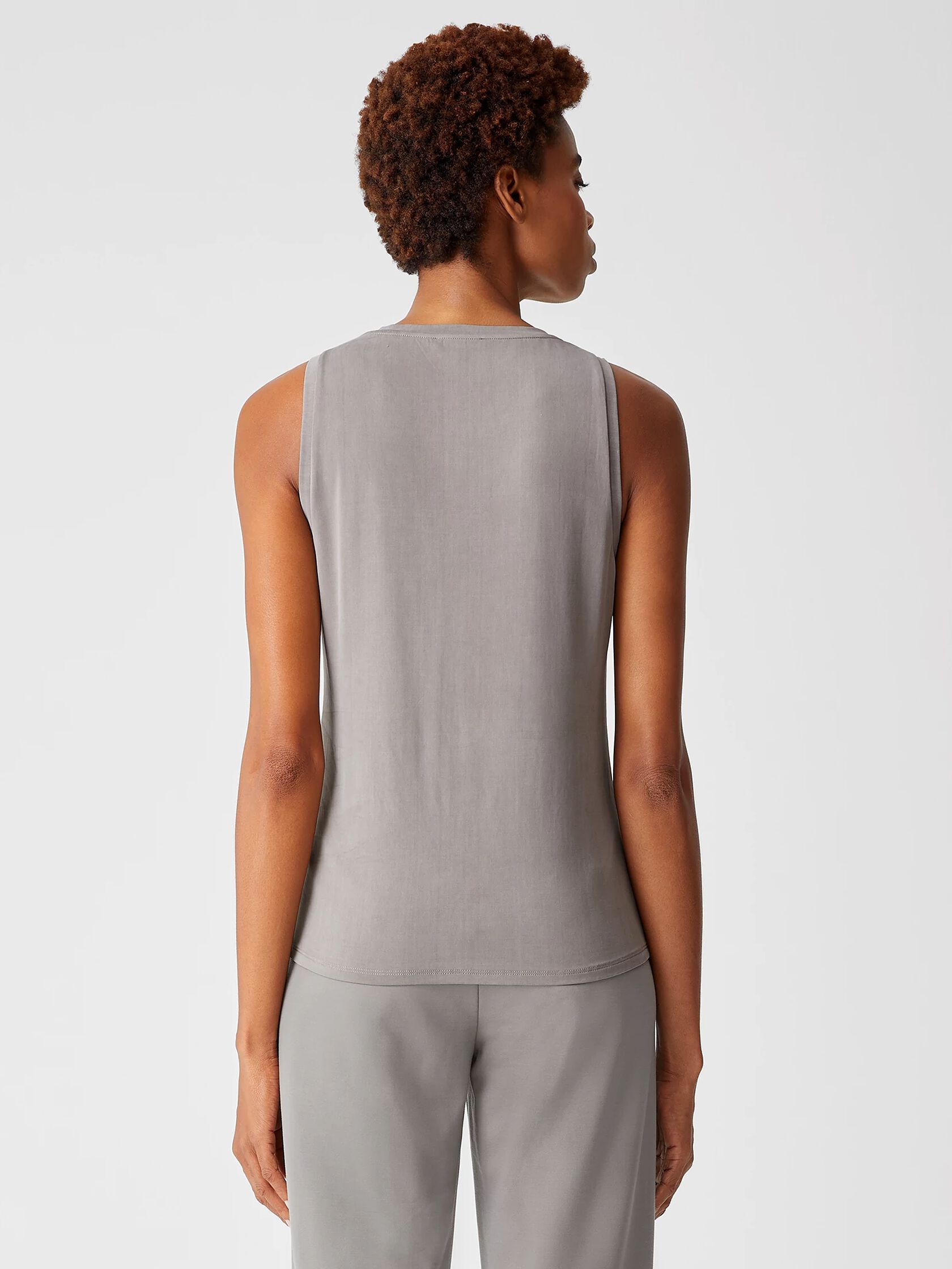 Sueded Cupro Knit Slim Tank