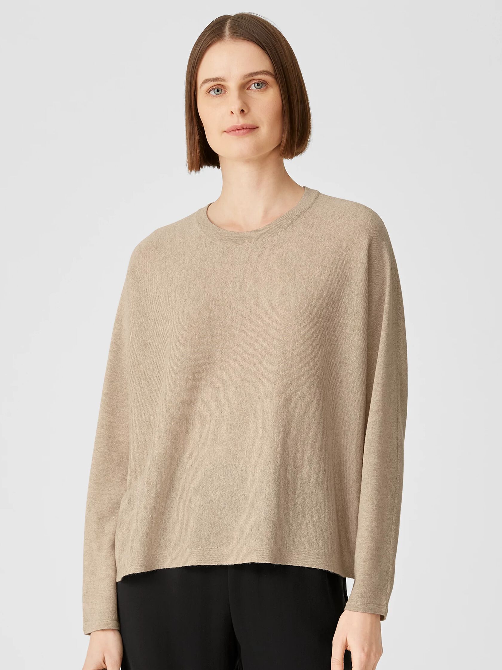 Washable Wool Crepe Top in Regenerative Wool