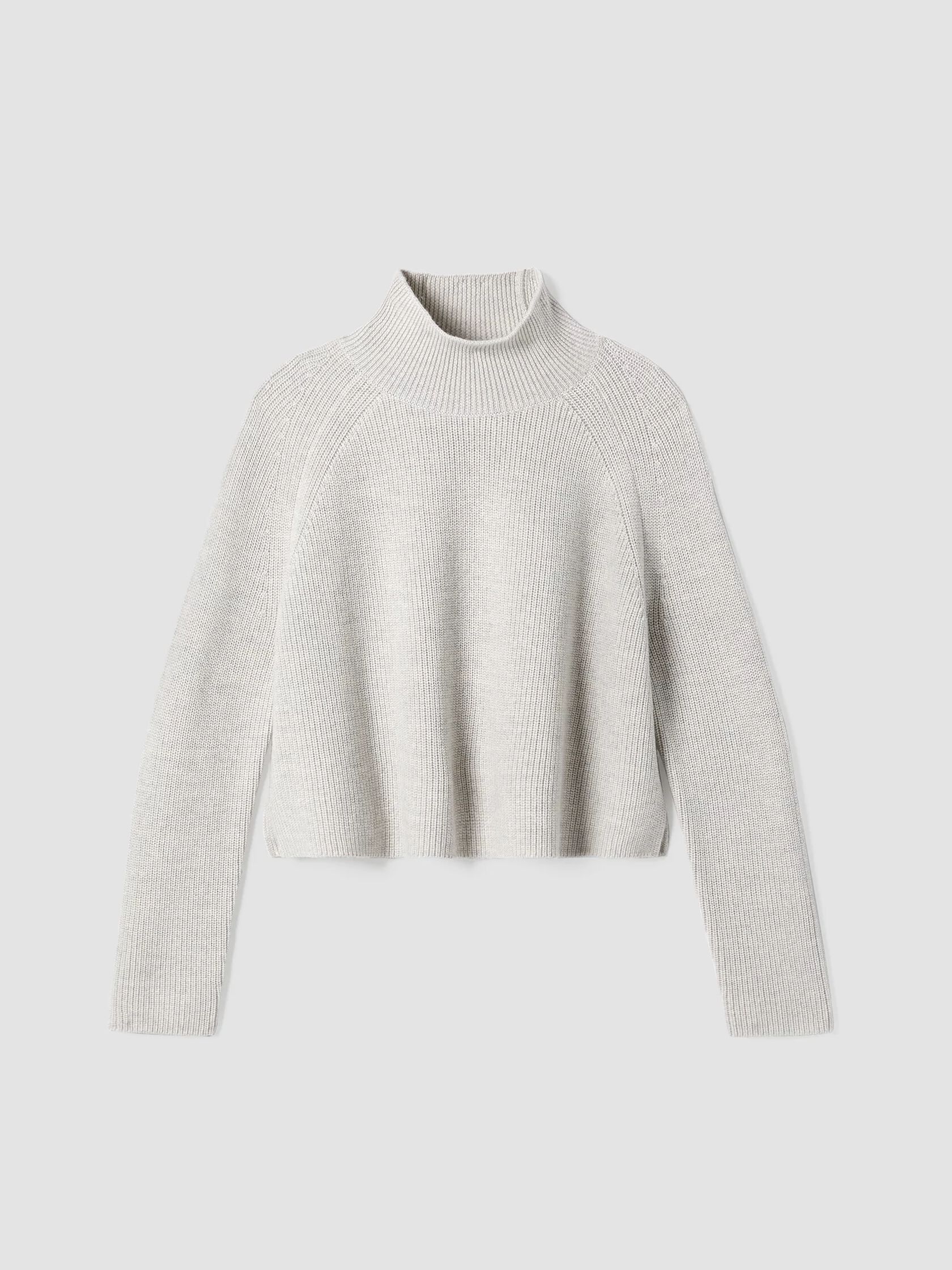 Merino Cropped Turtleneck Top in Regenerative Wool