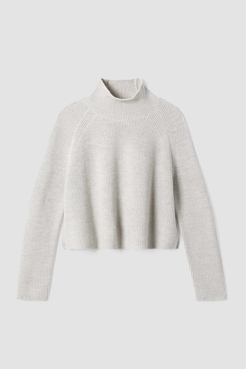 Merino Cropped Turtleneck Top in Regenerative Wool Merino Cropped Turtleneck Top in Regenerative Wool