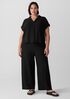 Silk Georgette Crepe Notch Collar Top